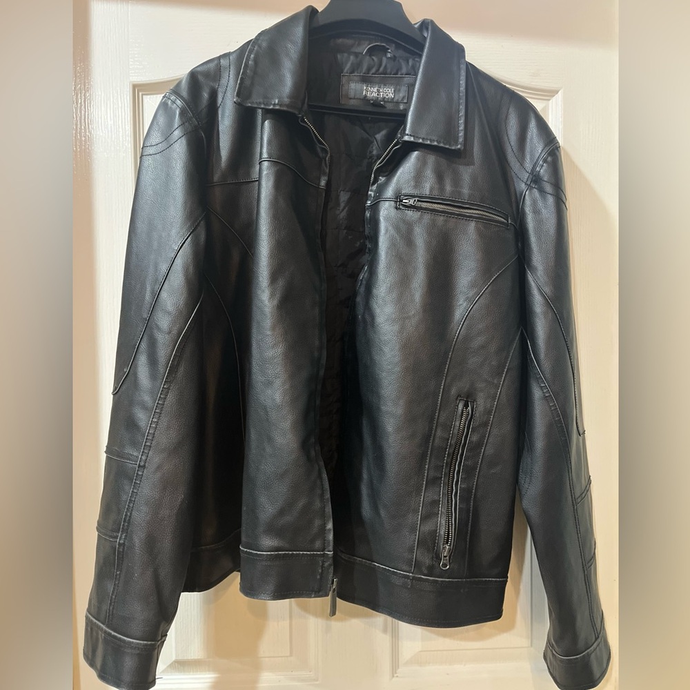 Men’s black leather jacket. Kenneth Cole Reaction